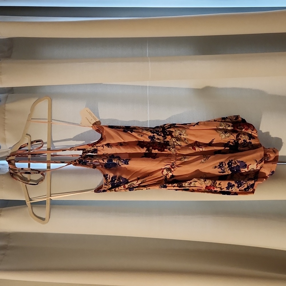 New with tags Angie Pink floral halter romper - Size S